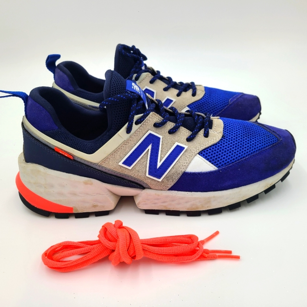 Size 11 - New Balance 574 Sport Low Munsell White Blue MS574UG Extra Laces